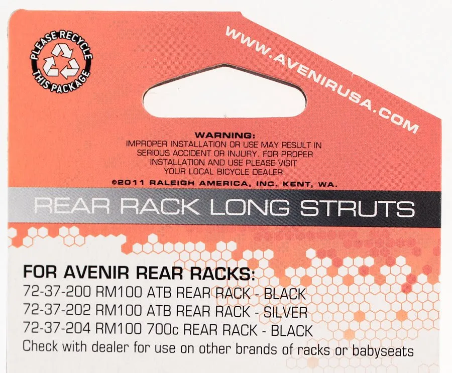 AVENIR Rear Rack Long Struts Steel for Rear Bike Bicycle Racks Silver NEW