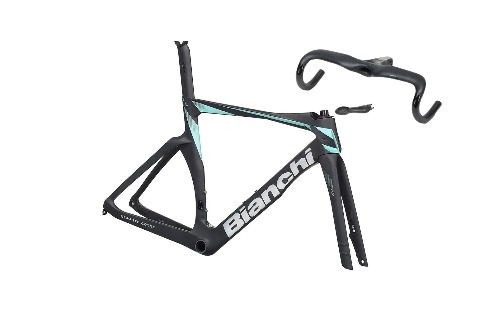 Bianchi Oltre RC Frameset 2023 - Di2 - Manubrio Aero integrato, materiale Carbonio, drop 125mm, reach 80mm, compatibile Di2