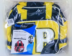 FastRider Young City Pannier Bike Bag 12.5L Water Resistant Black / Yellow NEW