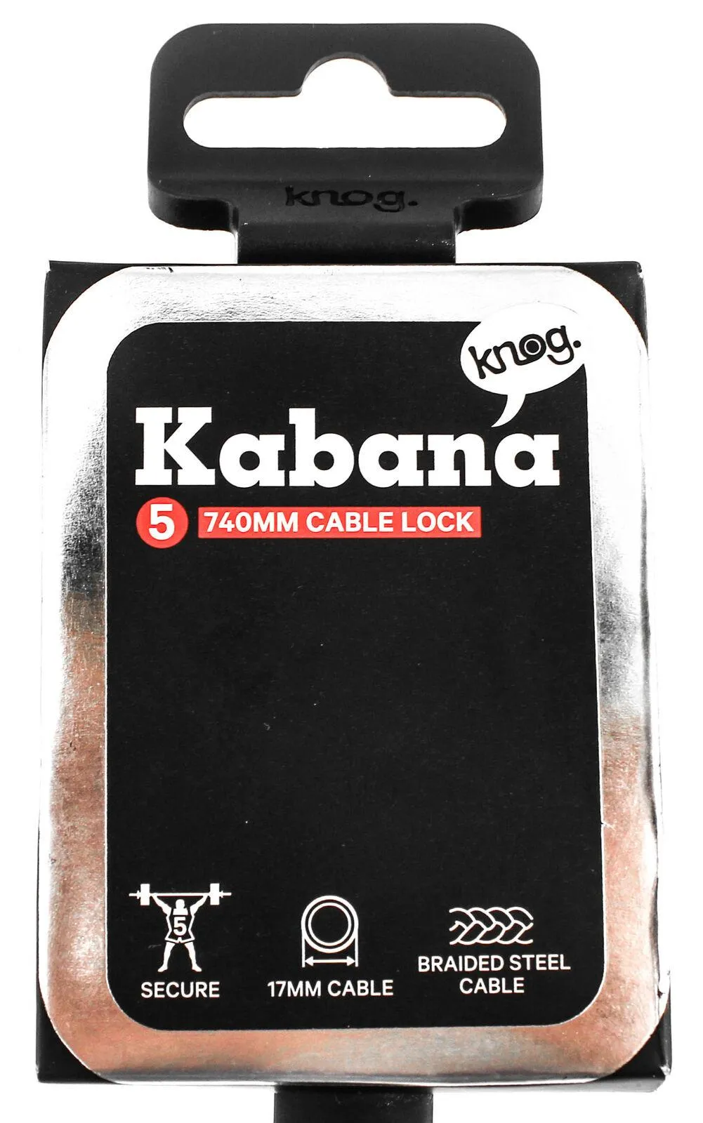 Knog Kabana Cable Bike Lock 740mm Keyed Black Silicone Steel Cable New