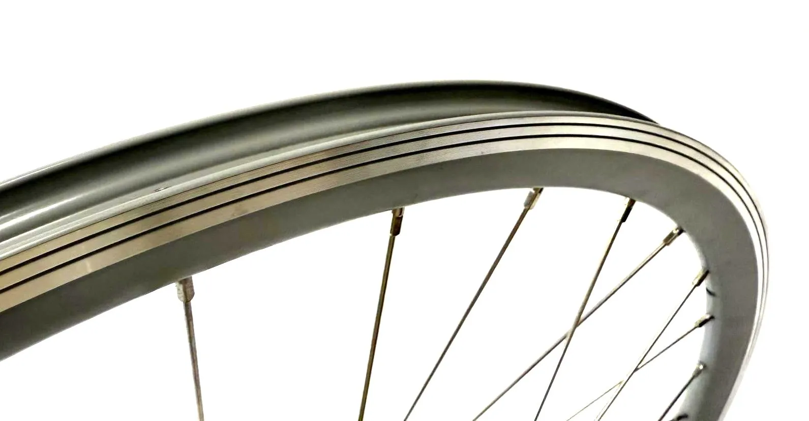 Single Speed Grey Front   Rear Wheelset 700c 32 Spoke   16t Freewheel 120mm rear