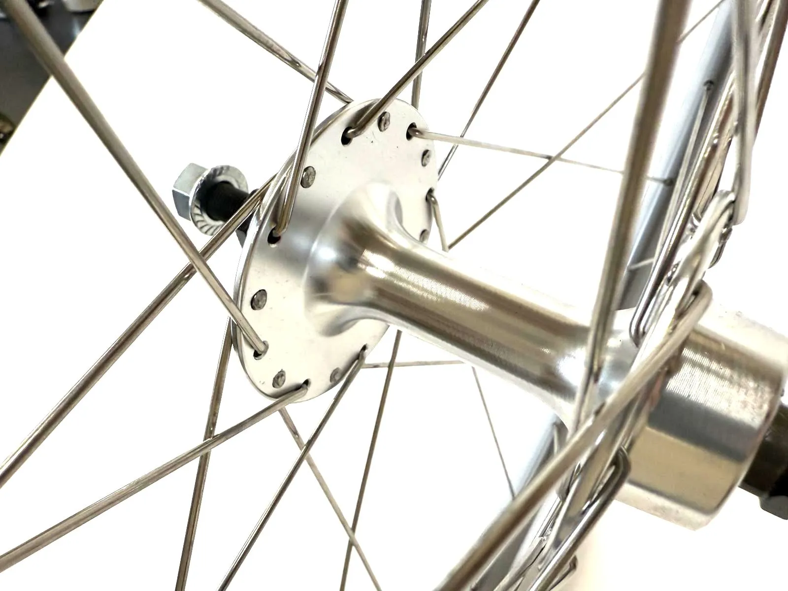 Single Speed Grey Front   Rear Wheelset 700c 32 Spoke   16t Freewheel 120mm rear